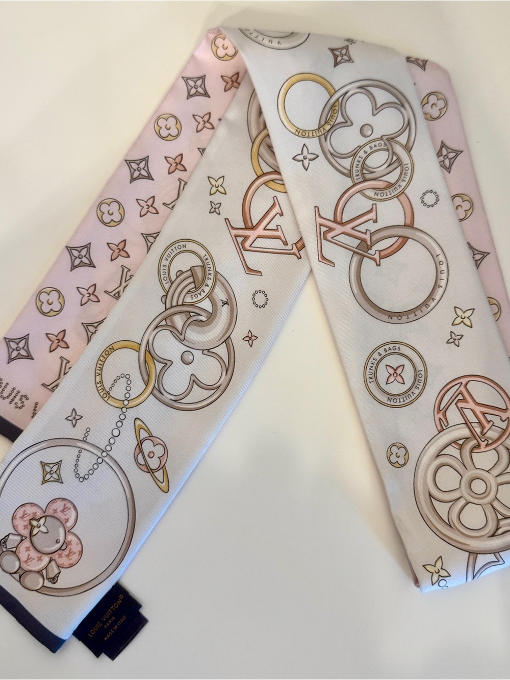 Louis Vuitton Vivienne and Beyond Silk Bandeau / scarf twilly